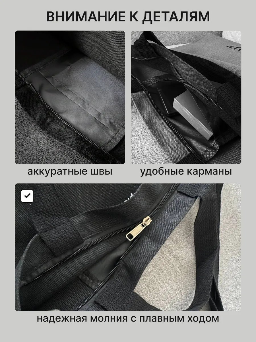 Сумка шоппер хлопок черный купить,NaN