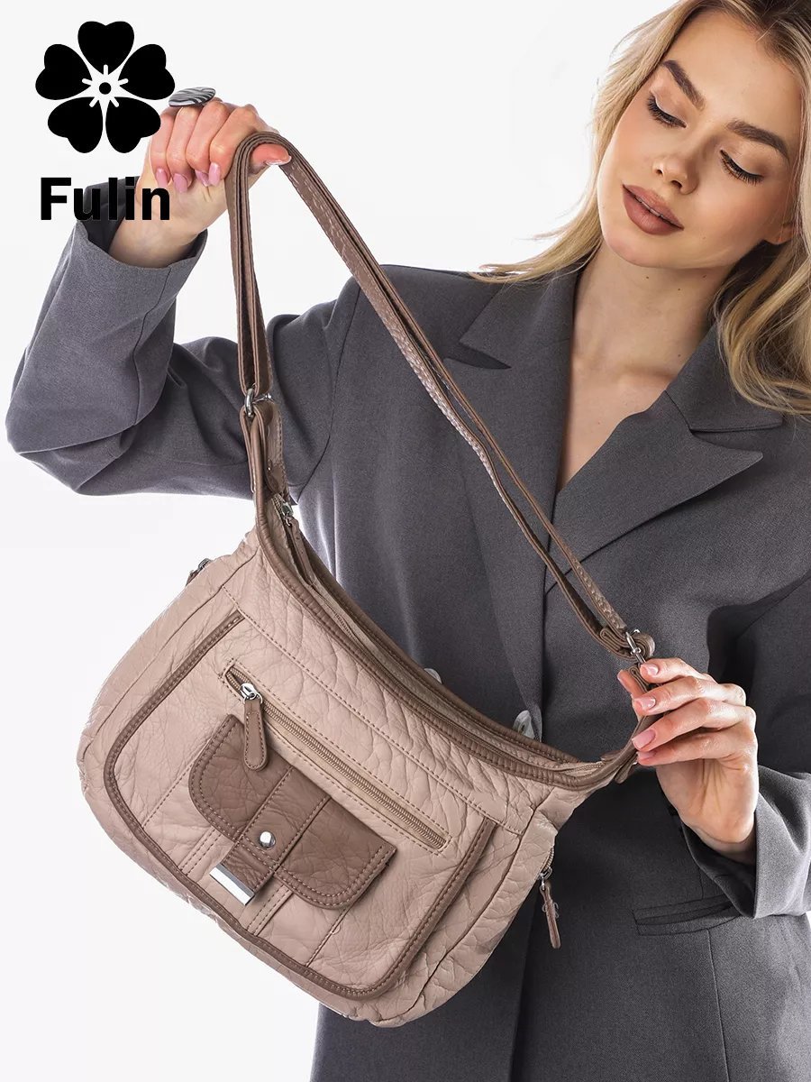 Сумка кросс-боди FULIN экокожа зеленый купить,NaN