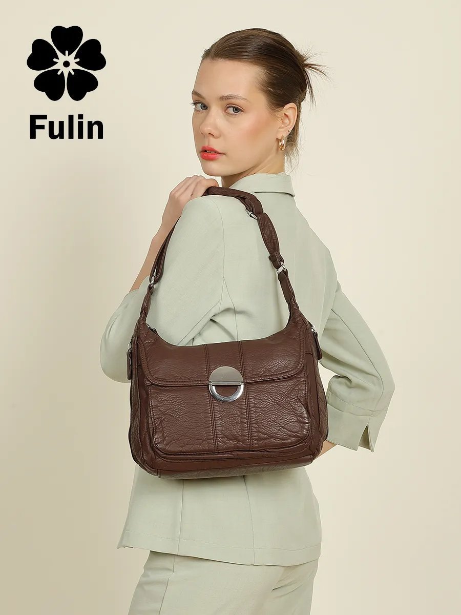 Сумка кросс-боди Fuling экокожа коричневый купить,NaN