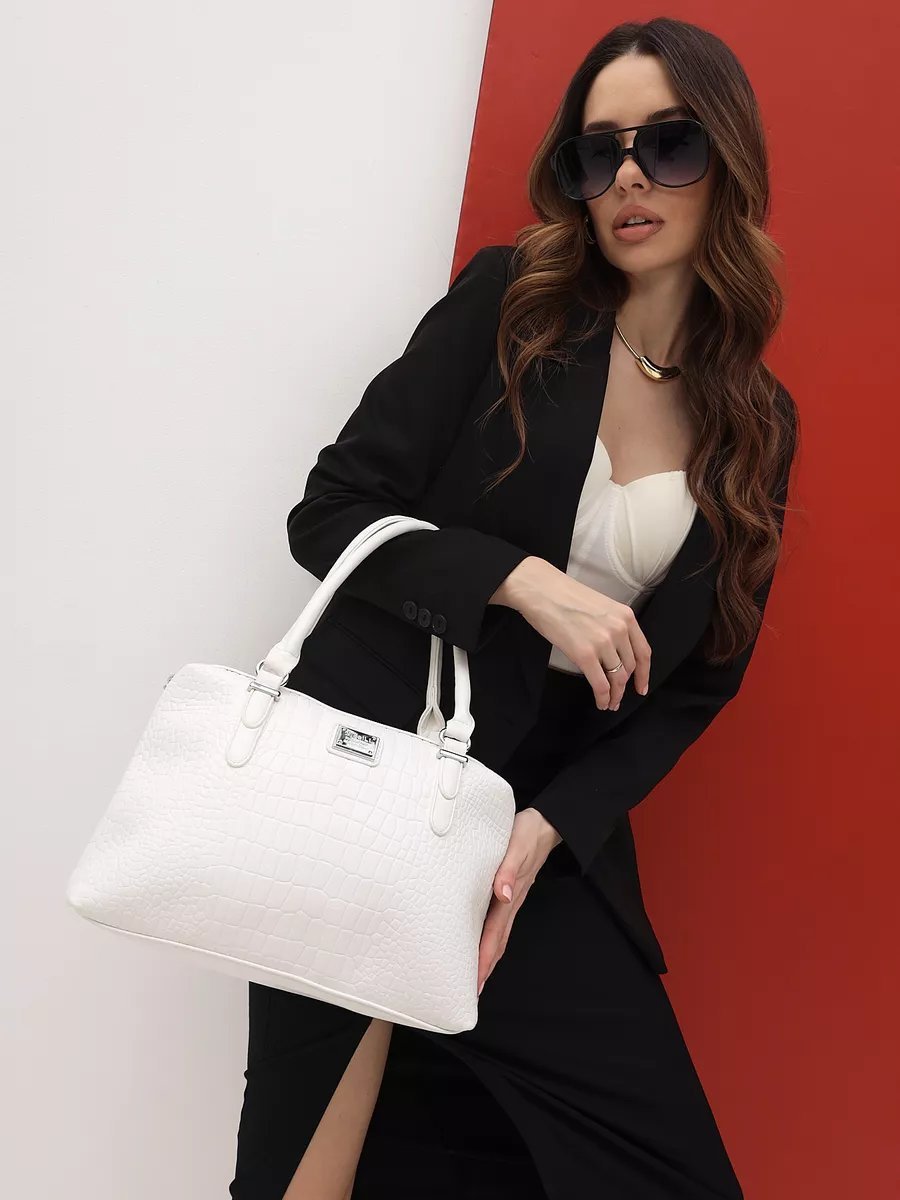 Сумка шоппер MiniBags экокожа белый купить,NaN