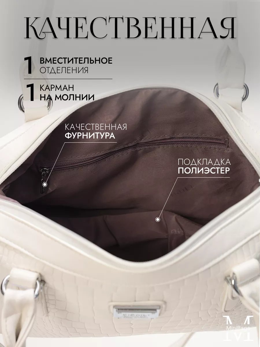 Сумка шоппер MiniBags экокожа белый купить,NaN