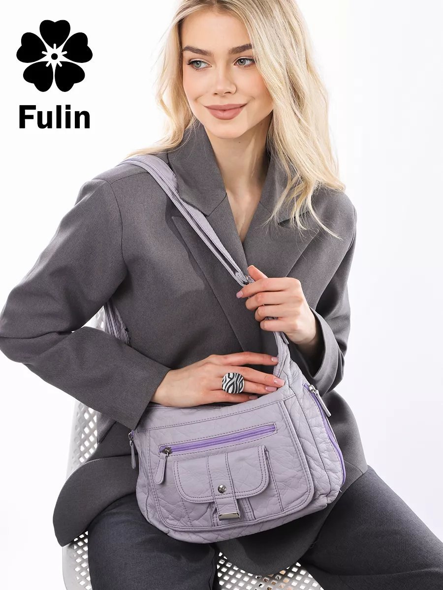 Сумка кросс-боди FULIN экокожа фиолетовый купить,28707