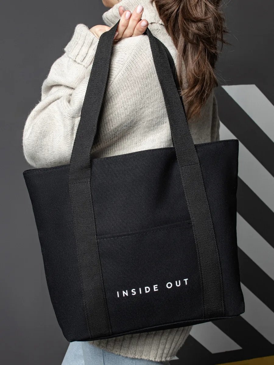 Сумка шоппер Bolso de Senora канвас черный купить,NaN