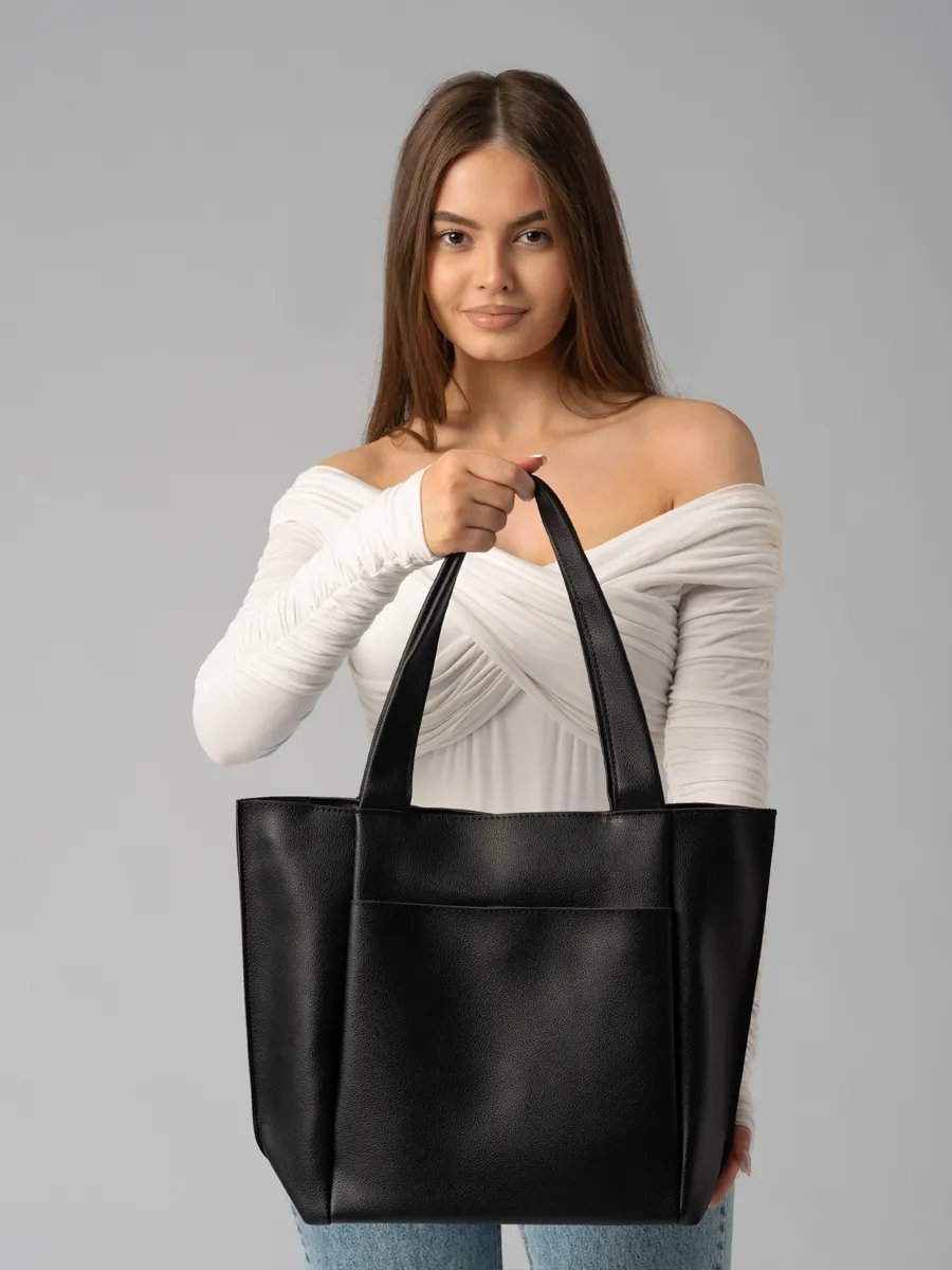 Сумка шоппер black lemon экокожа черный купить,NaN