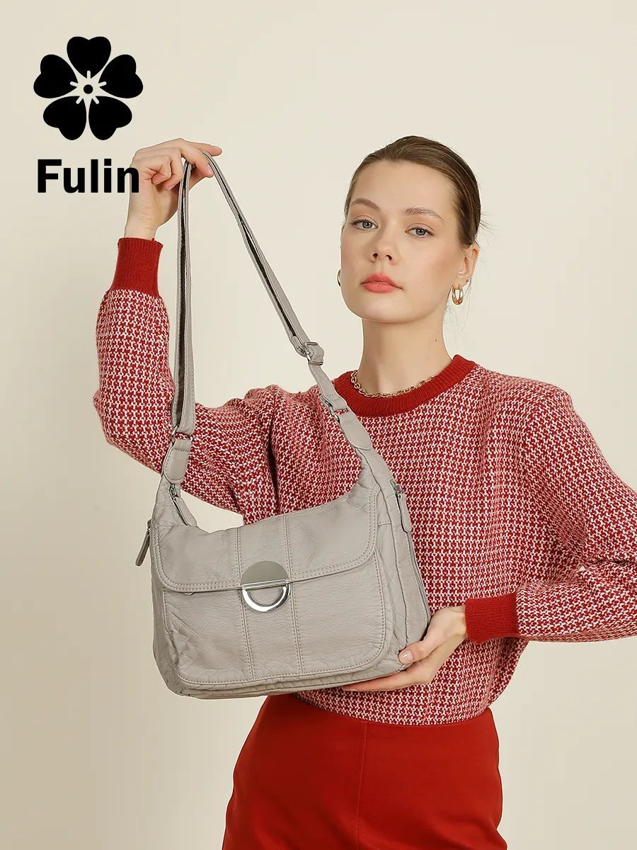 Сумка кросс-боди Fuling экокожа серый купить,NaN