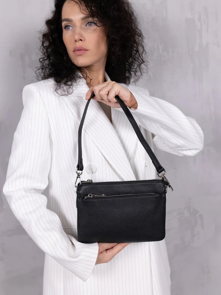 Сумка кросс-боди LIZA FILINNI Bags натуральная кожа черный купить,NaN