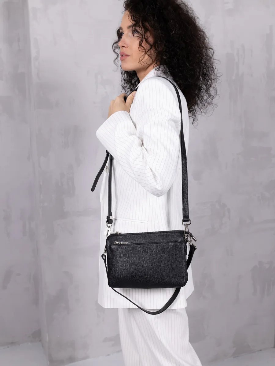 Сумка кросс-боди LIZA FILINNI Bags натуральная кожа черный купить,NaN