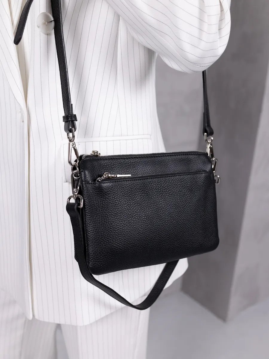 Сумка кросс-боди LIZA FILINNI Bags натуральная кожа черный купить,NaN