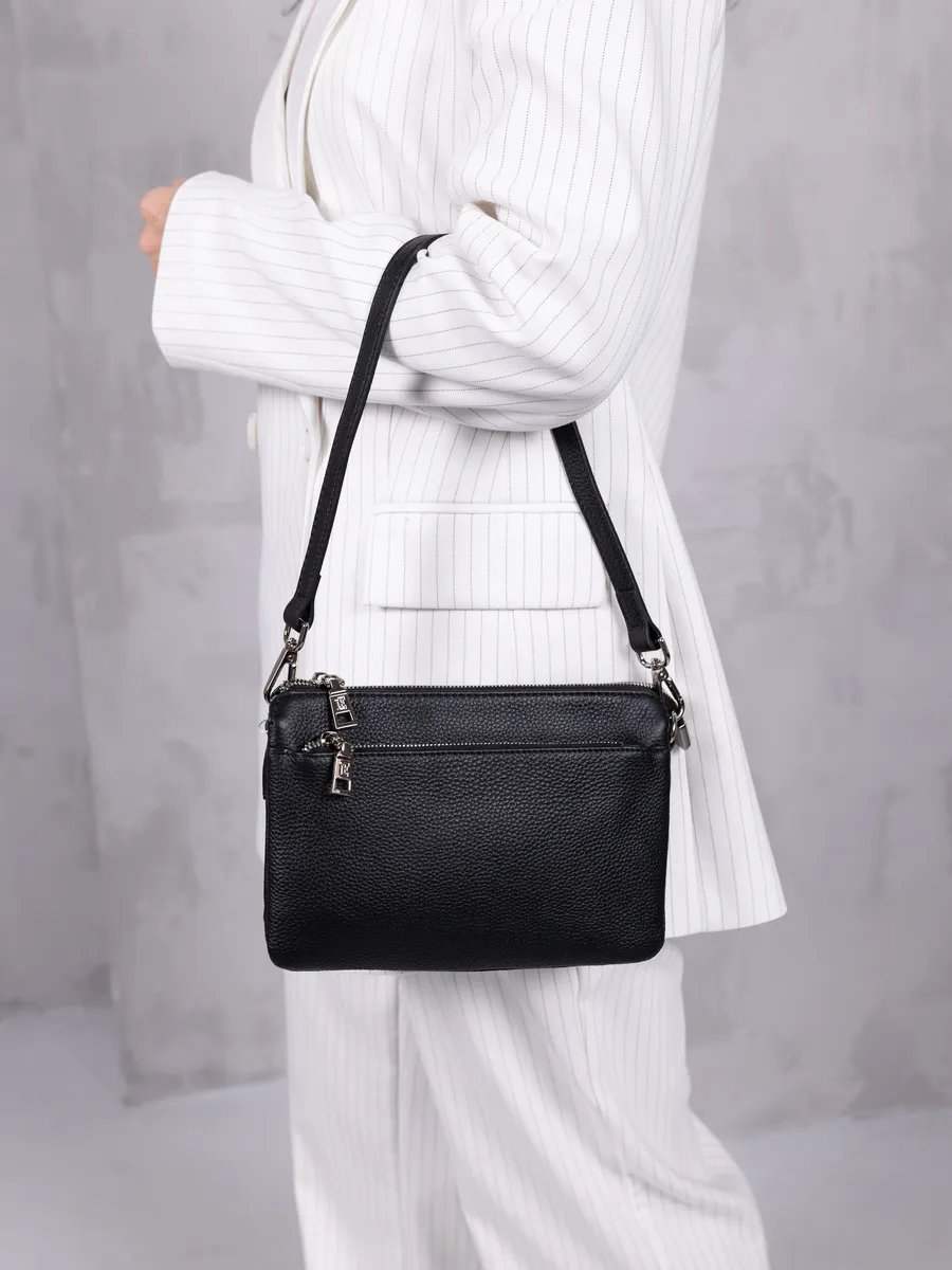 Сумка кросс-боди LIZA FILINNI Bags натуральная кожа черный купить,NaN
