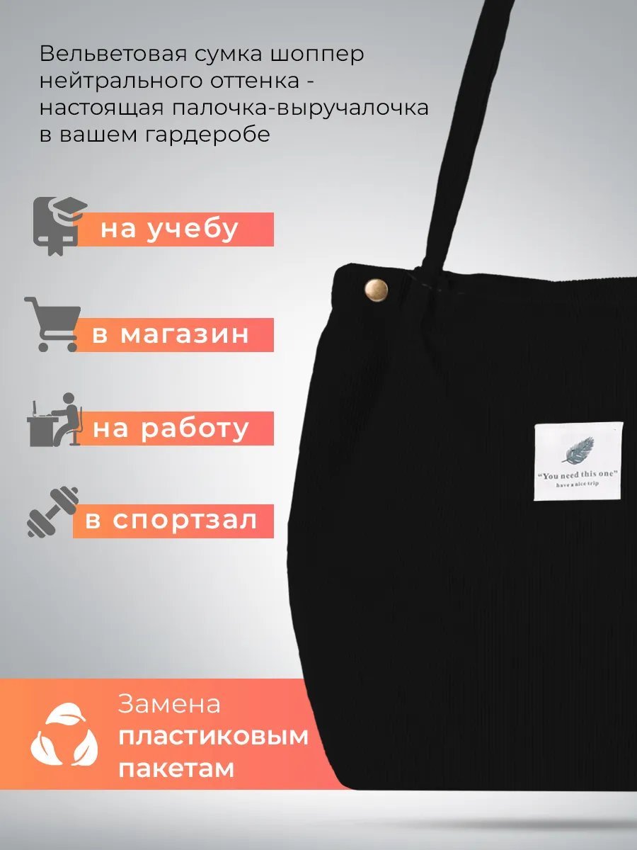 Сумка шоппер хлопок черный купить,NaN