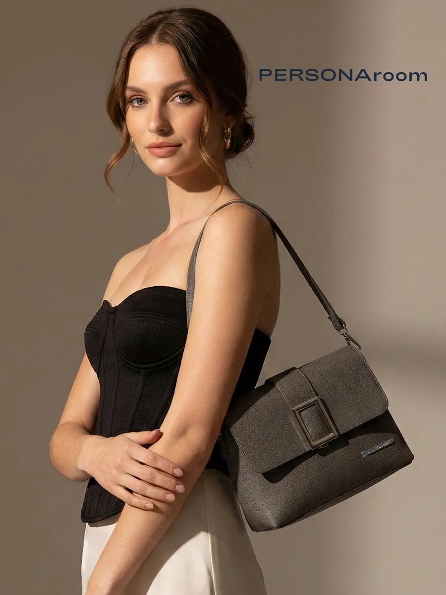 Сумка багет Personaroom экокожа серый купить,20727