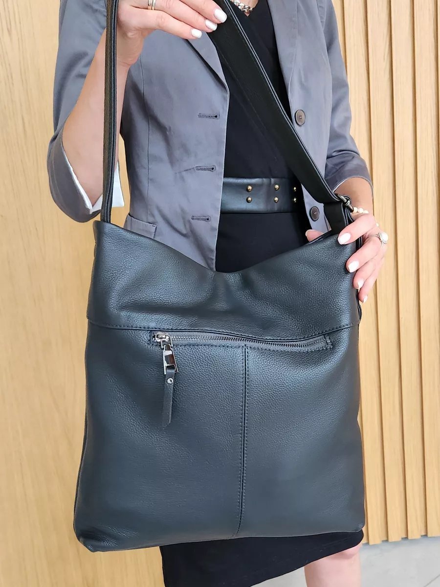 Сумка шоппер FEELBAGS натуральная кожа серый купить,NaN
