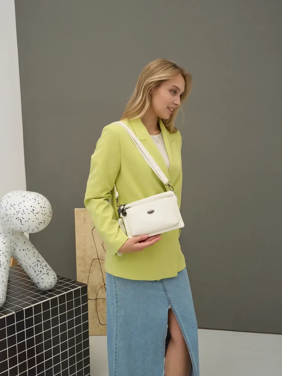Сумка кросс-боди ToteTrend экокожа белый купить,NaN