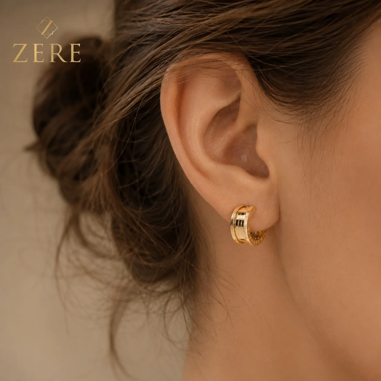 Серьги-кольца Zere ZR270606 жёлтое золото 5.88гр купить,507500