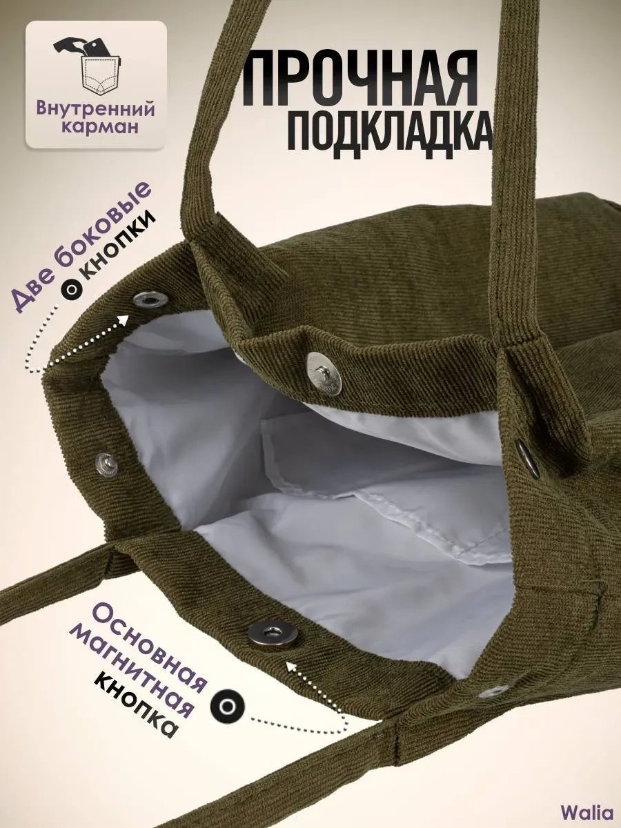 Сумка шоппер вельвет зеленый купить,NaN