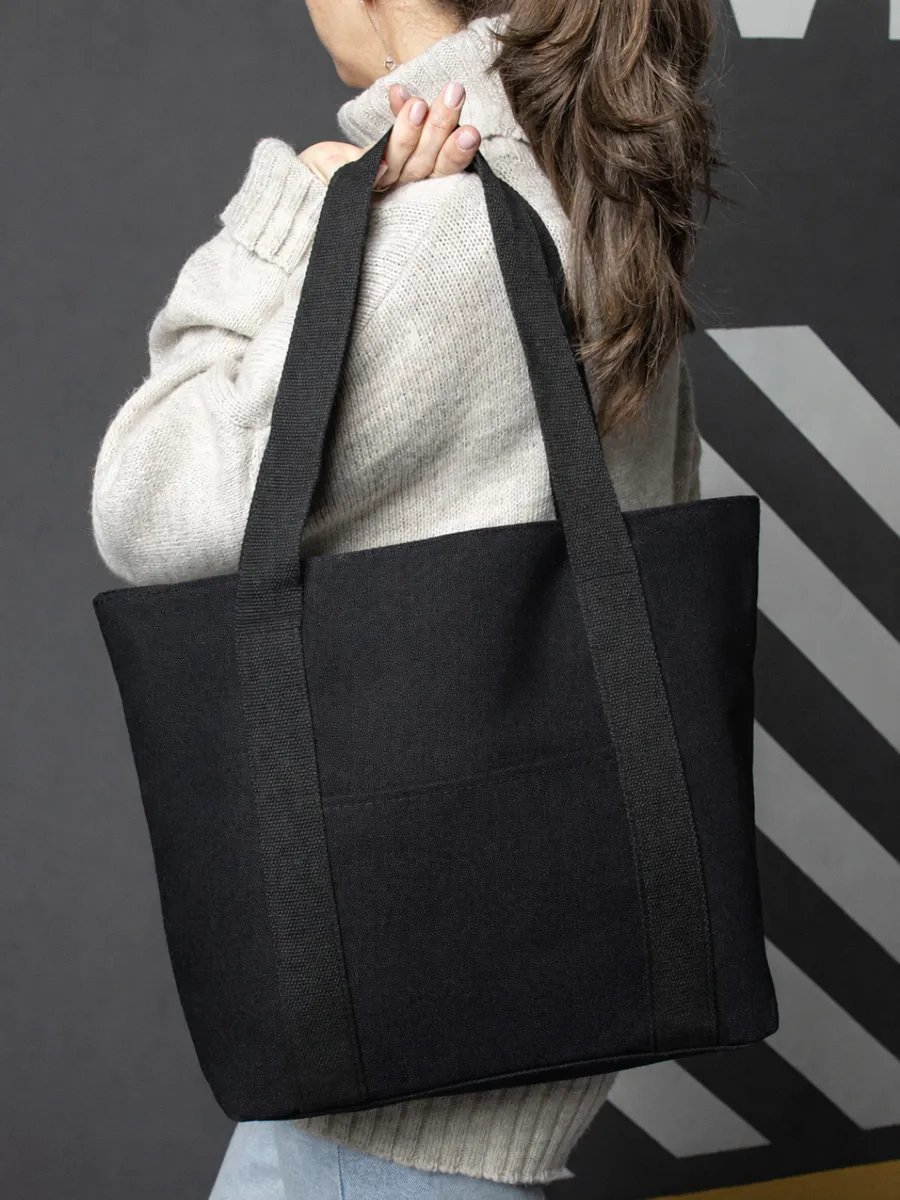 Сумка шоппер Bolso de Senora канвас черный купить,NaN