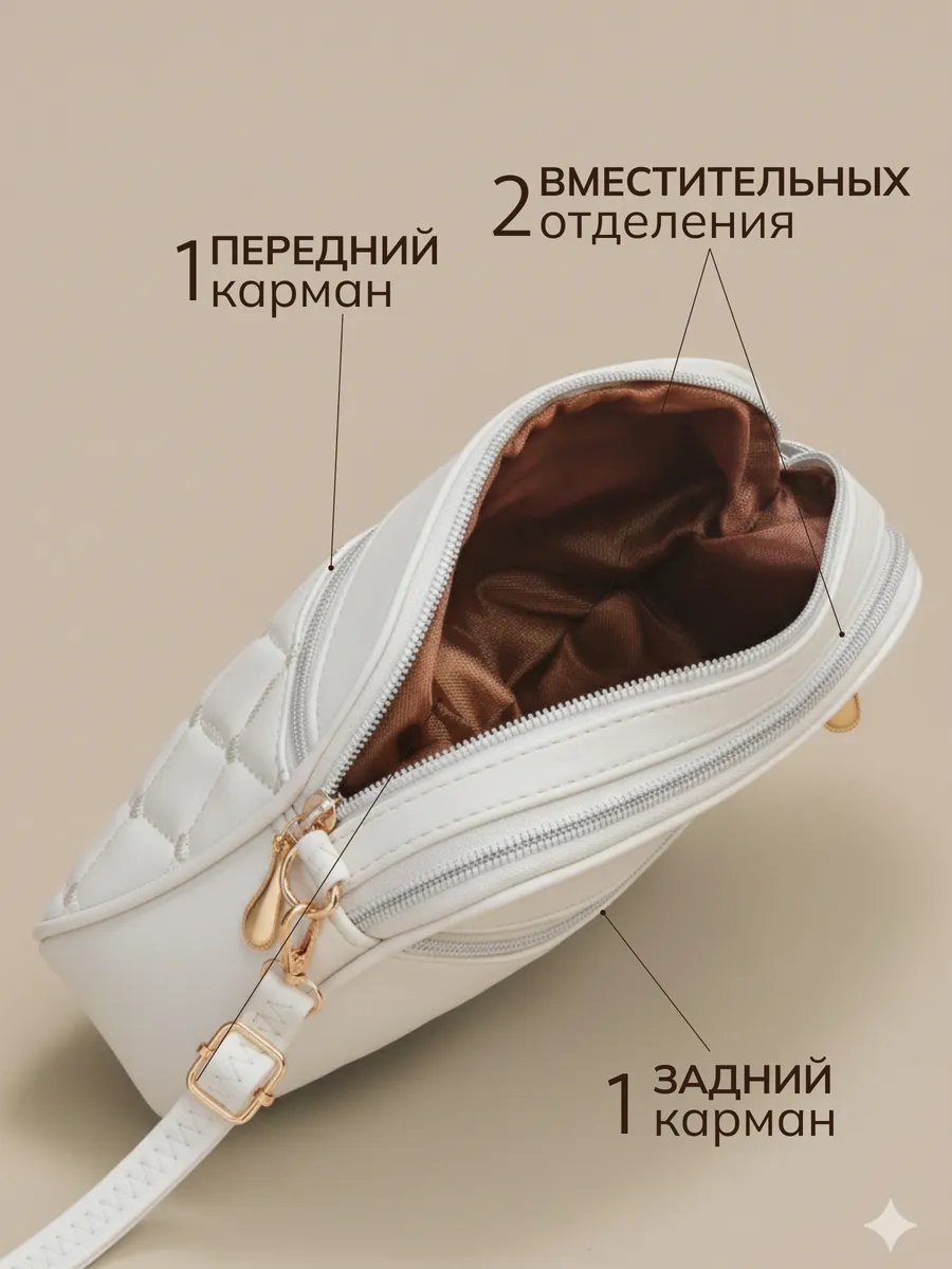 Сумка кросс-боди JoyCity экокожа белый купить,NaN