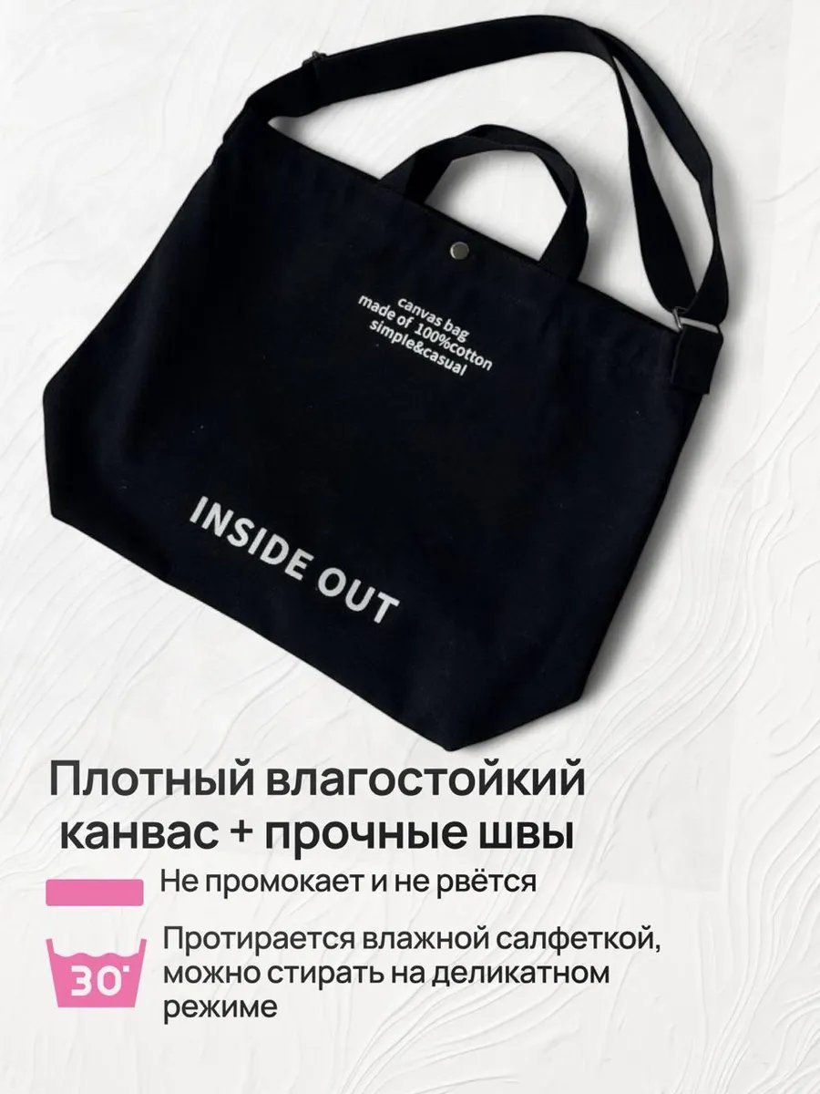Сумка шоппер хлопок черный купить,NaN