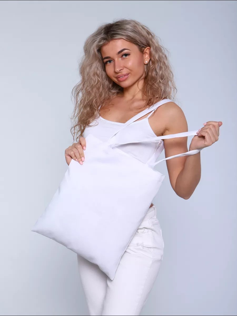 Сумка шоппер IVSHOPPERS полиэстер белый купить,NaN