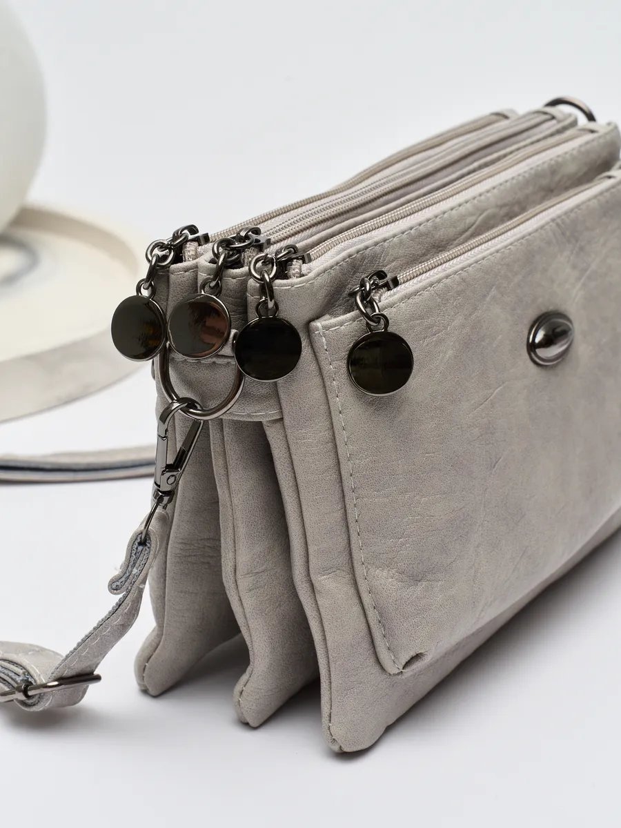 Сумка кросс-боди ToteTrend экокожа серый купить,NaN