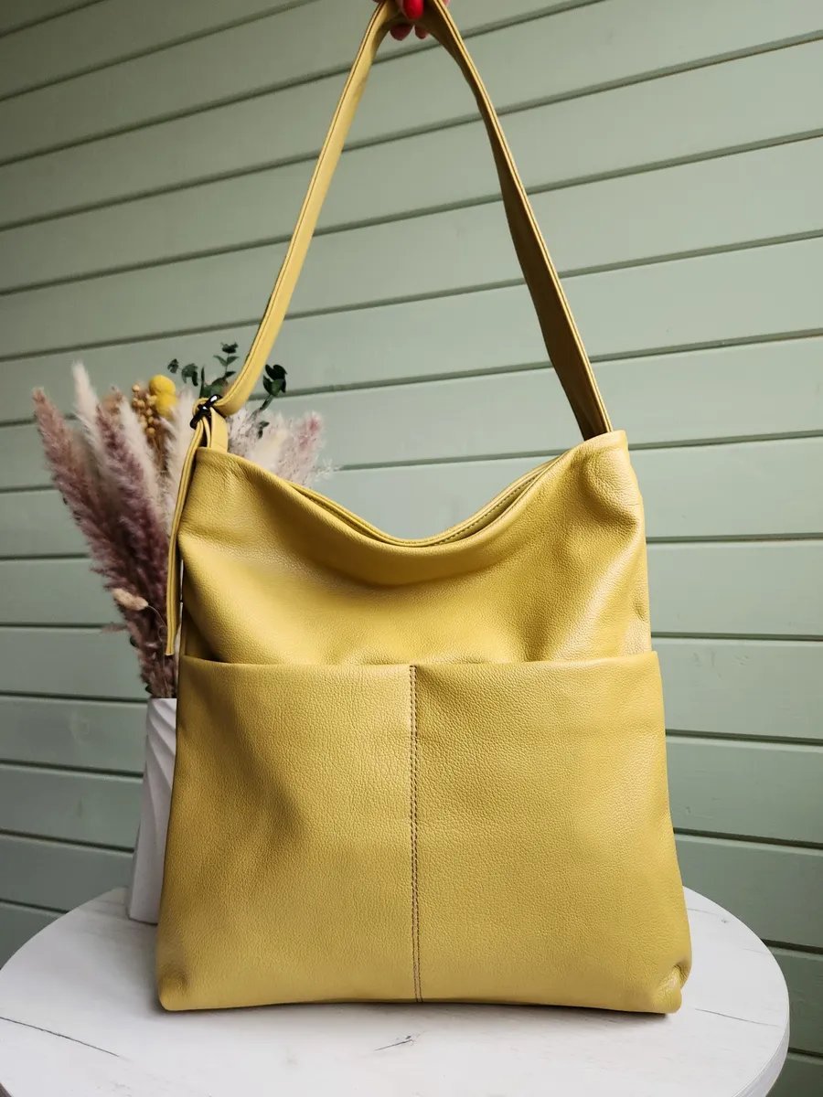 Сумка шоппер FEELBAGS натуральная кожа желтый купить,NaN