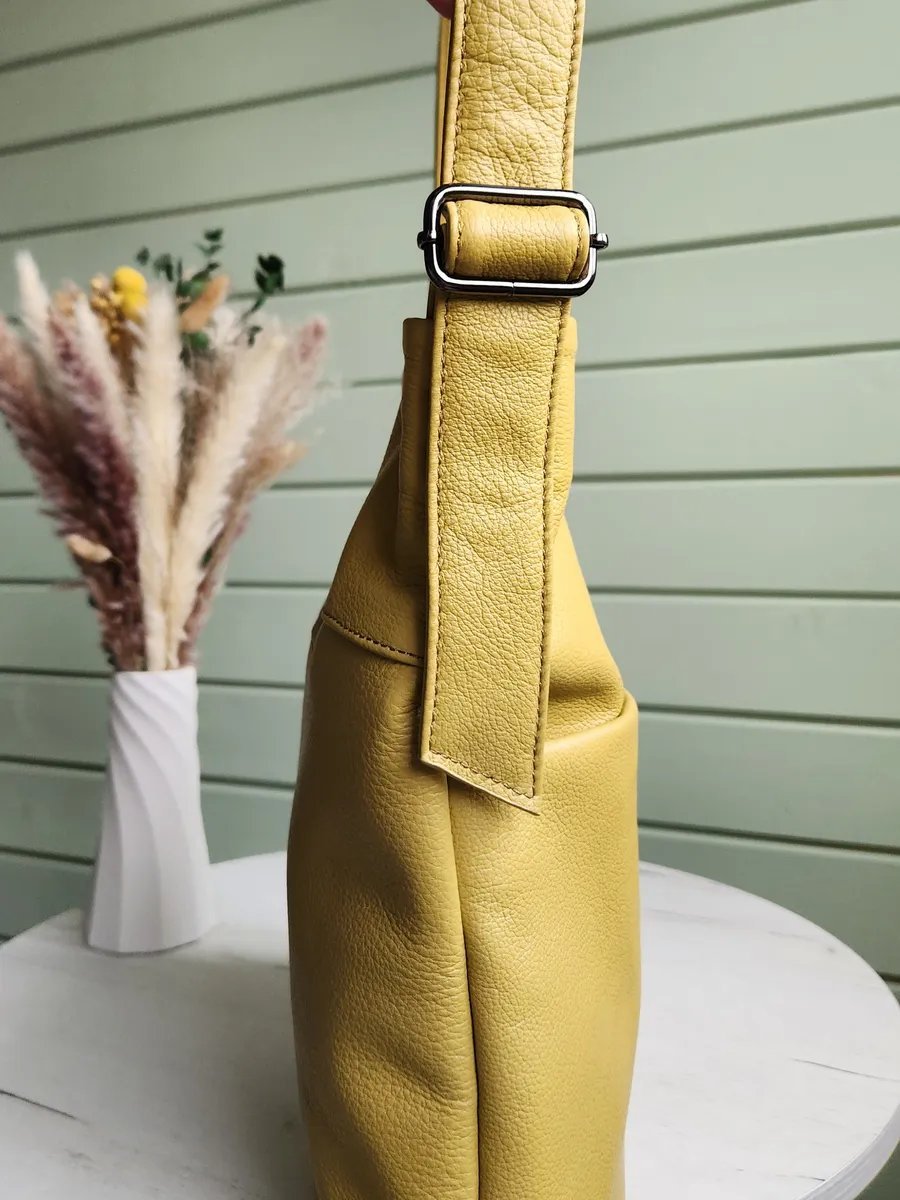 Сумка шоппер FEELBAGS натуральная кожа желтый купить,NaN