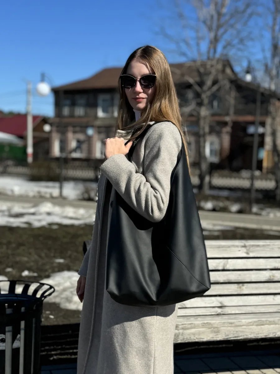 Сумка шоппер искусственная кожа черный купить,NaN