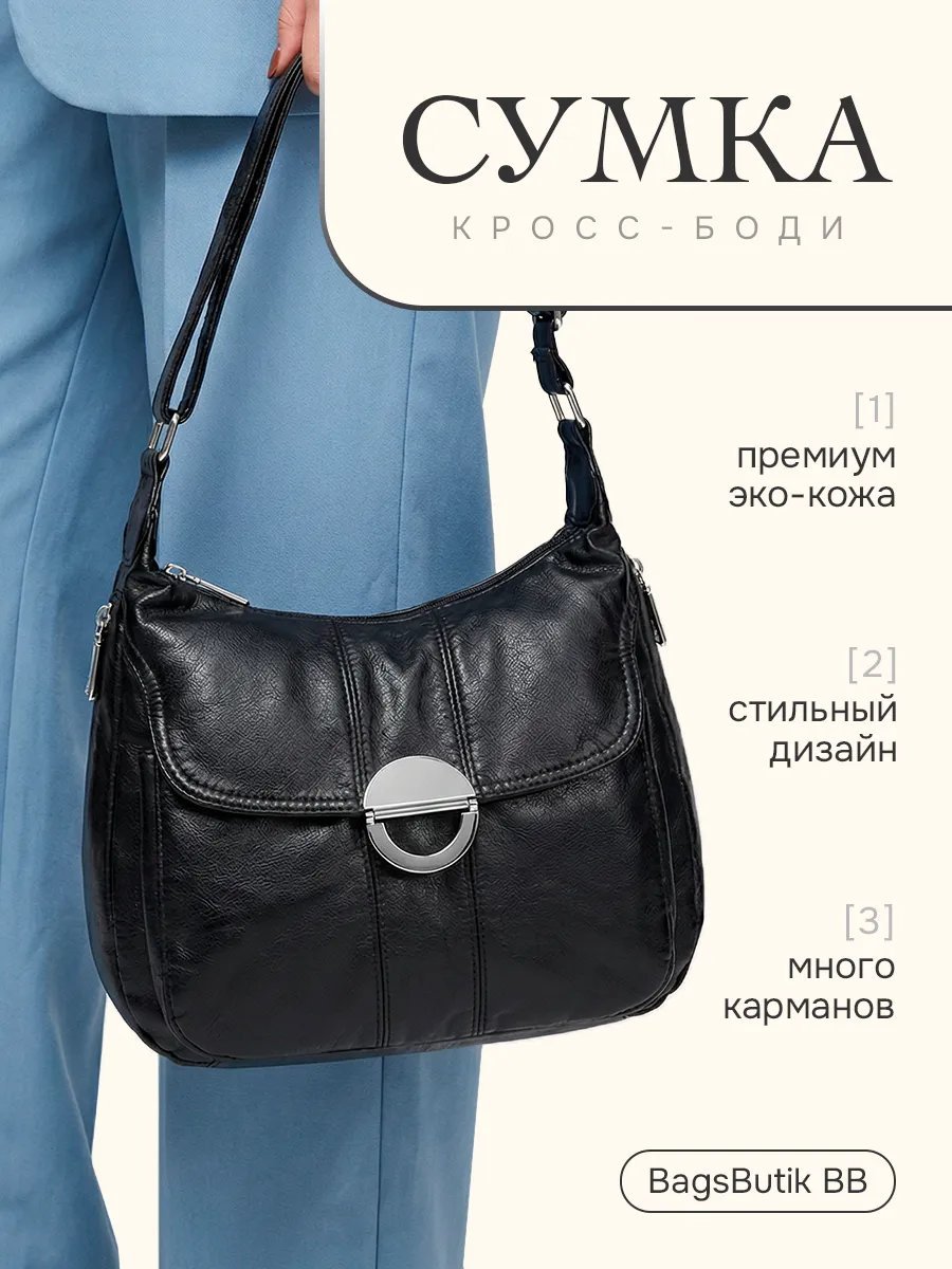 Сумка кросс-боди ЛАВКА СУМОК экокожа черный купить,NaN