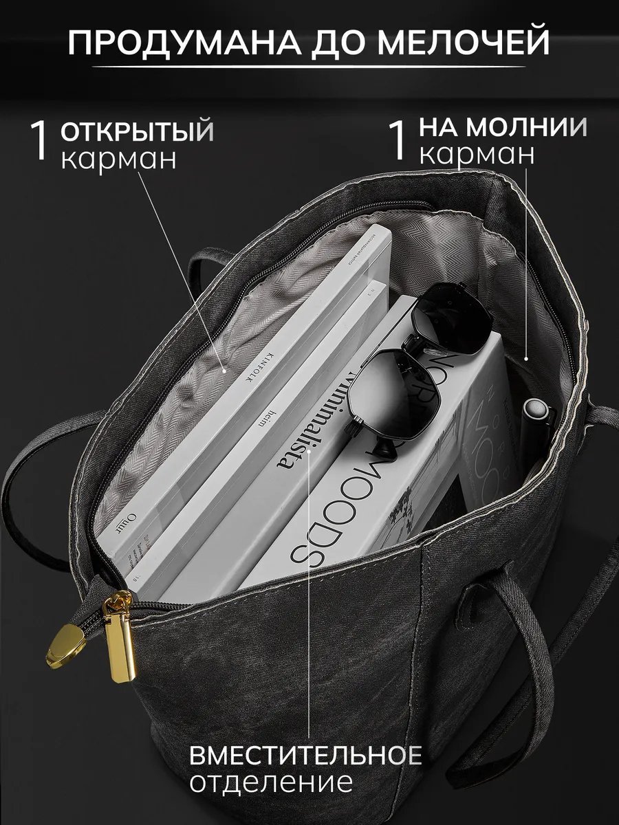 Сумка шоппер JoyCity экокожа серый купить,NaN