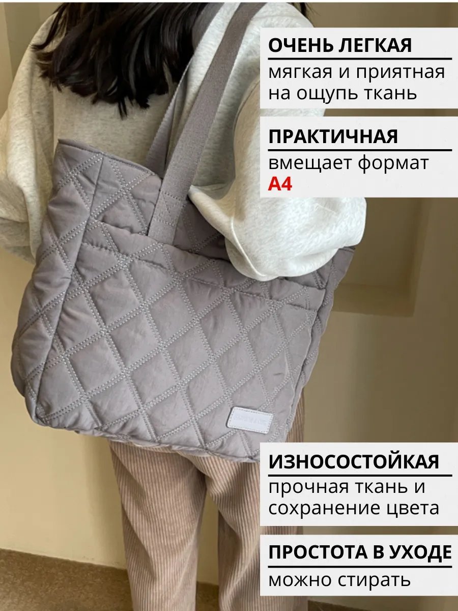 Сумка шоппер Suskante нейлон серый купить,NaN