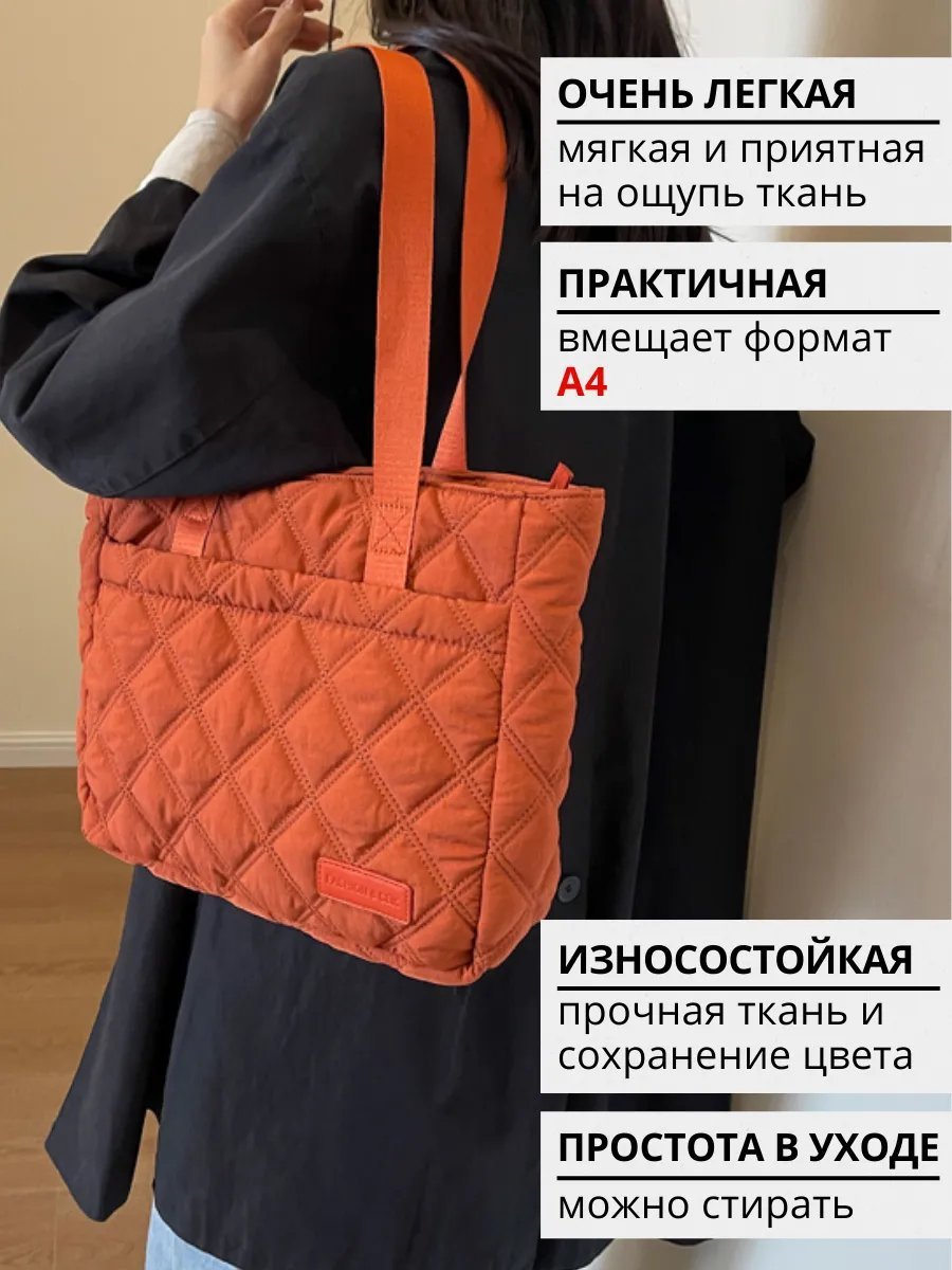 Сумка шоппер Suskante нейлон коричневый купить,NaN
