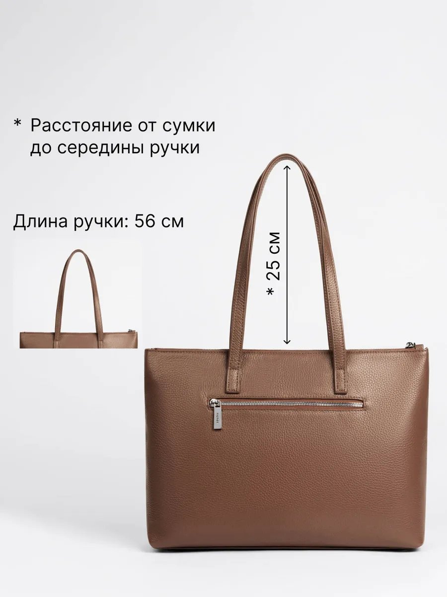 Сумка шоппер RICHET натуральная кожа коричневый купить,NaN