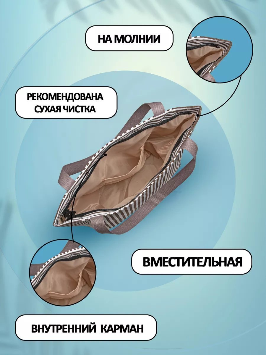 Сумка шоппер Небосой лен синий купить,NaN