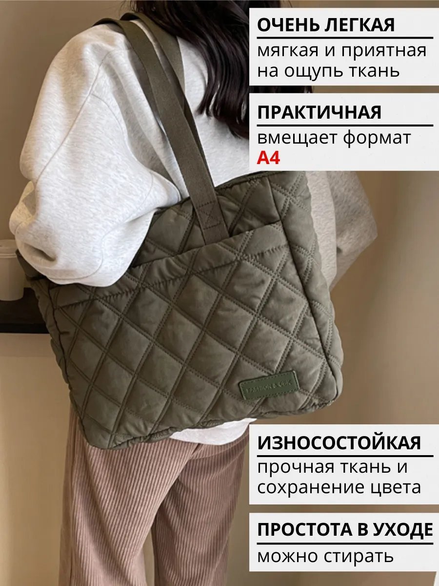 Сумка шоппер Suskante нейлон зеленый купить,NaN