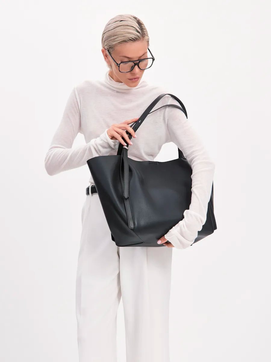 Сумка шоппер натуральная кожа черный купить,NaN
