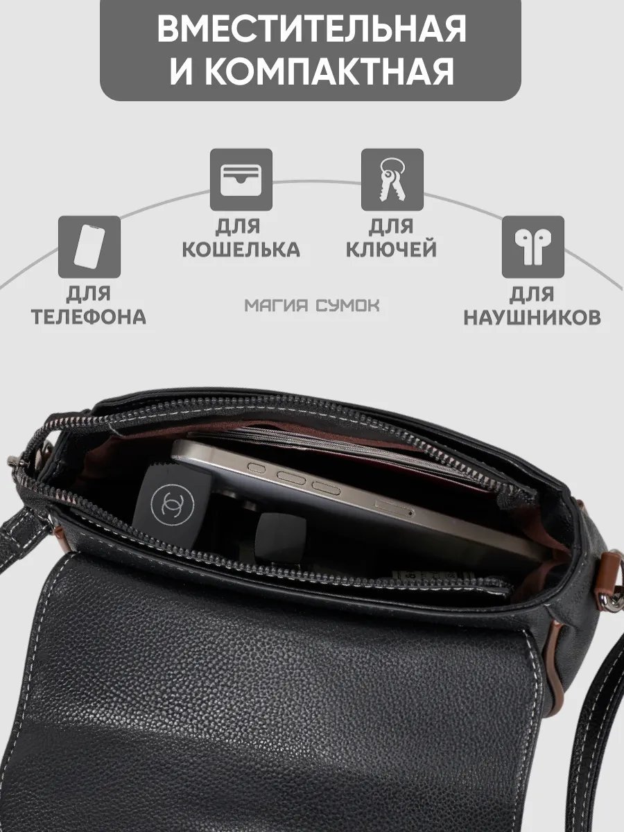 Сумка кросс-боди Магия Сумок экокожа коричневый купить,NaN