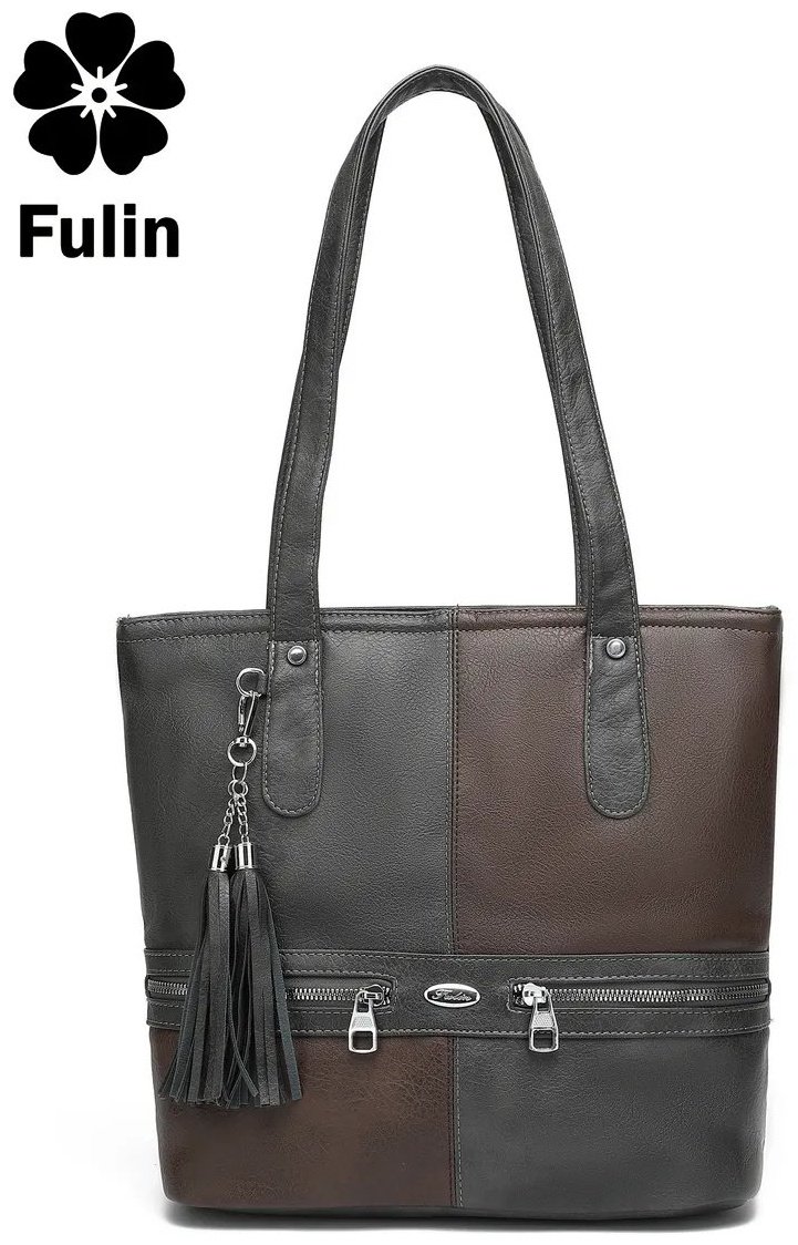 Сумка шоппер FULIN экокожа серый купить,NaN