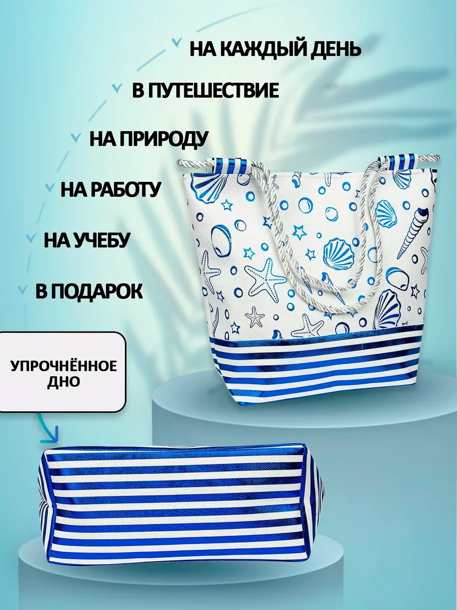 Сумка шоппер Небосой текстиль синий купить,NaN
