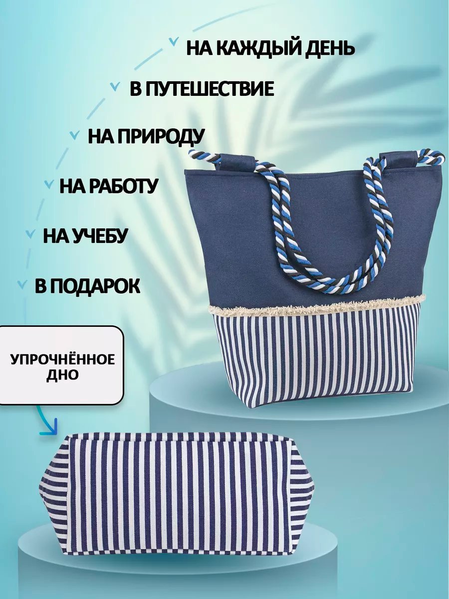 Сумка шоппер Небосой лен синий купить,NaN