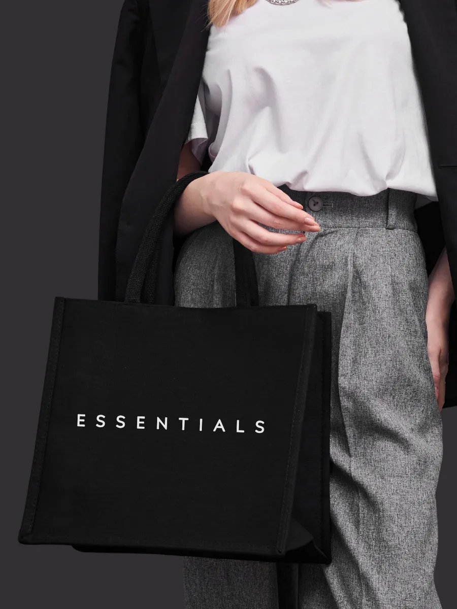Сумка шоппер Bolso de Senora канвас черный купить,NaN