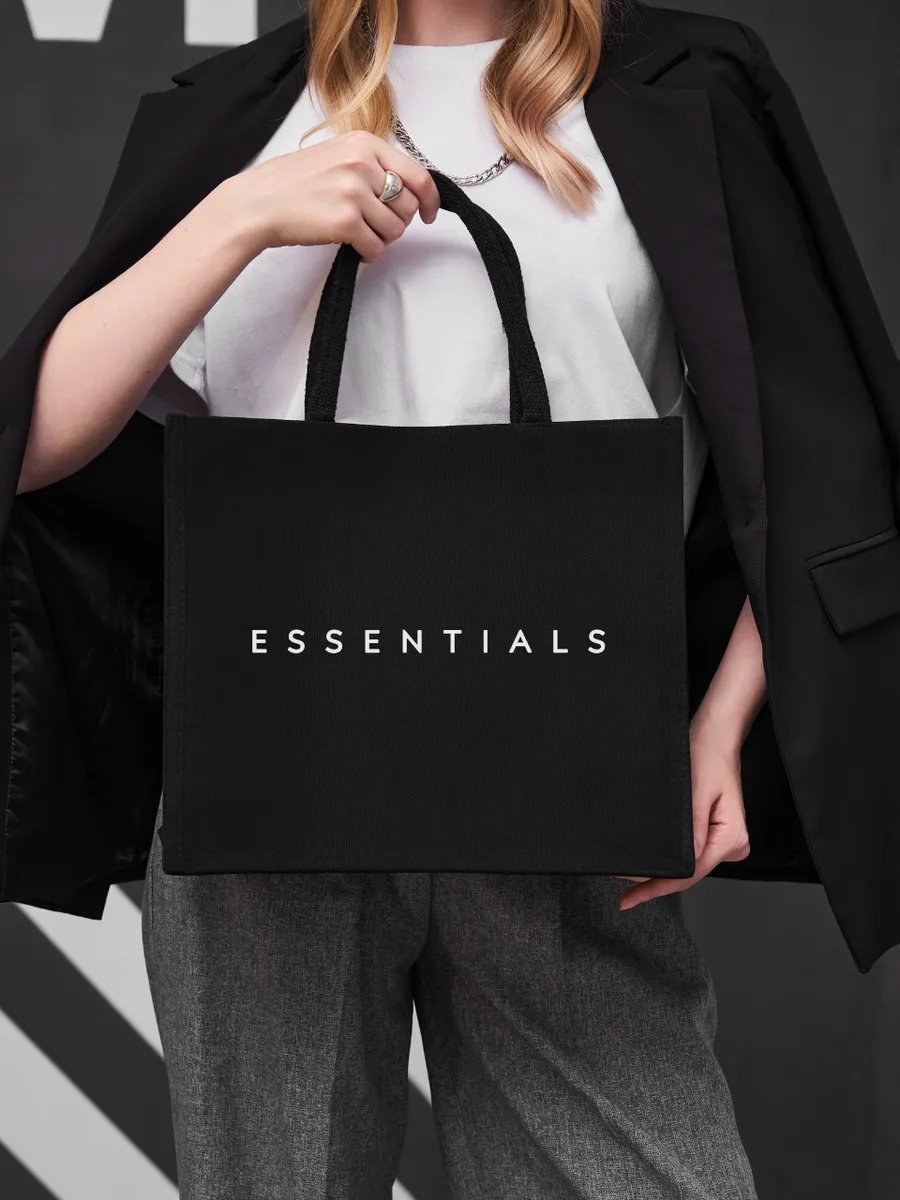 Сумка шоппер Bolso de Senora канвас черный купить,NaN