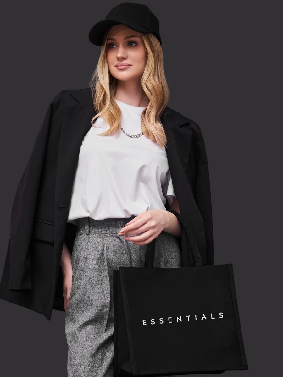 Сумка шоппер Bolso de Senora канвас черный купить,NaN