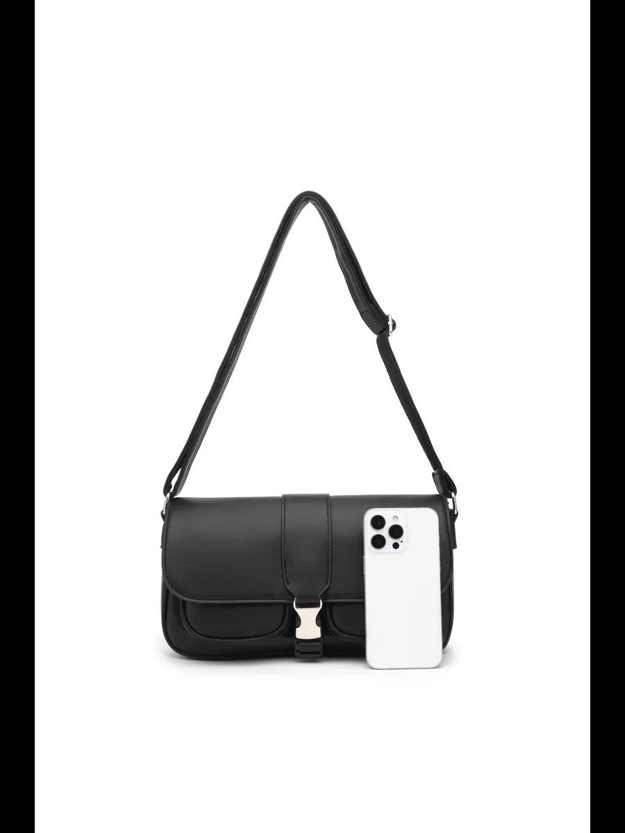 Сумка багет MiniBags экокожа черный