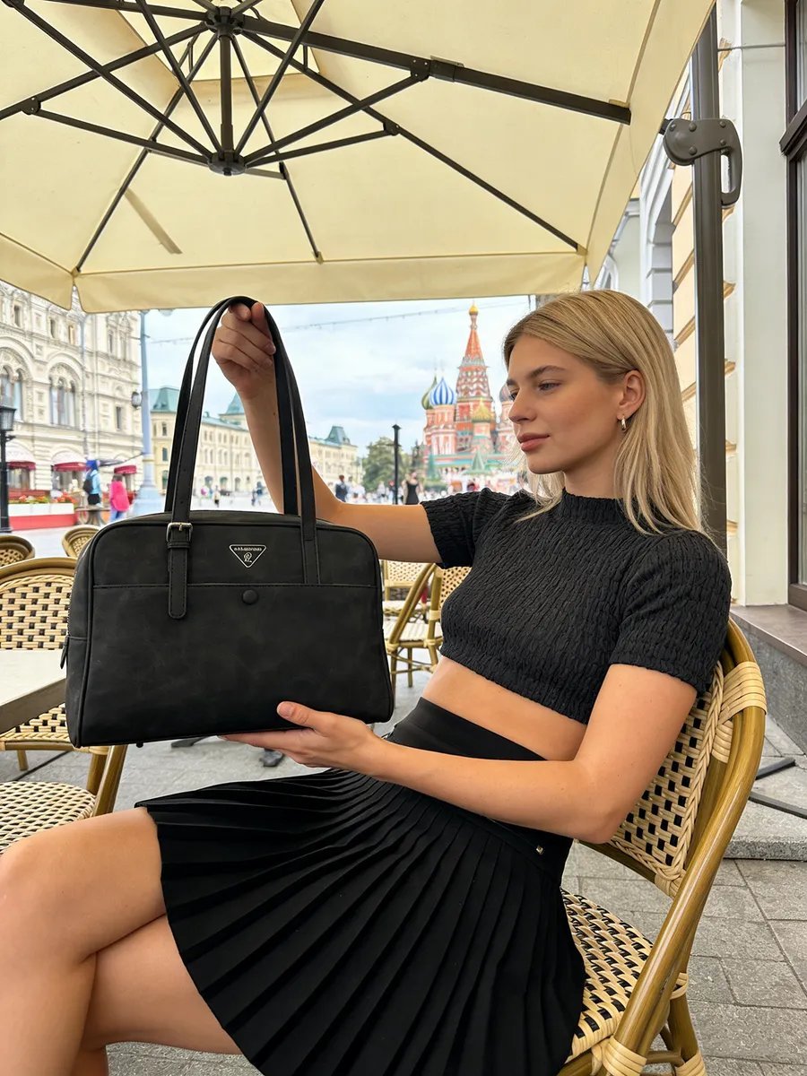 Сумка багет BIANCA RINA нейлон коричневый