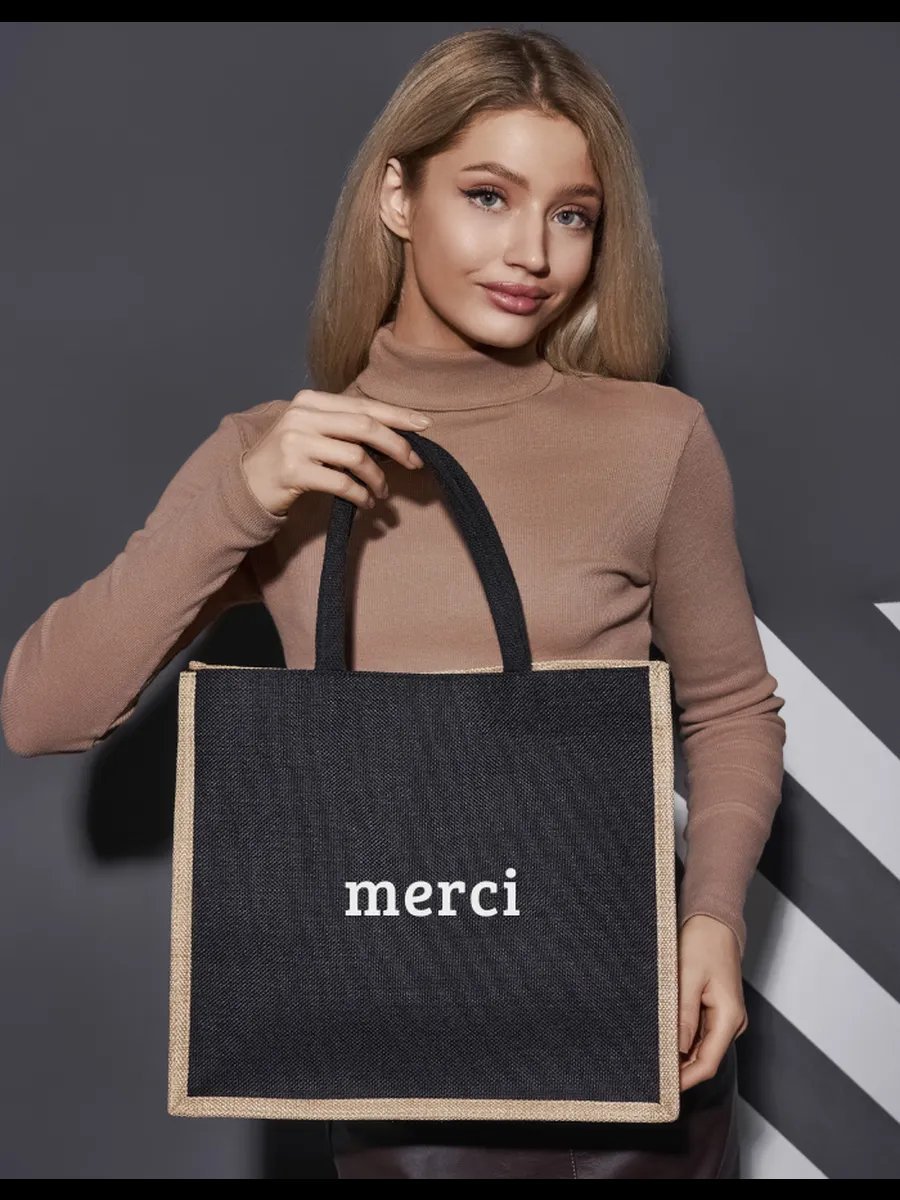 Сумка шоппер Bolso de Senora джут черный