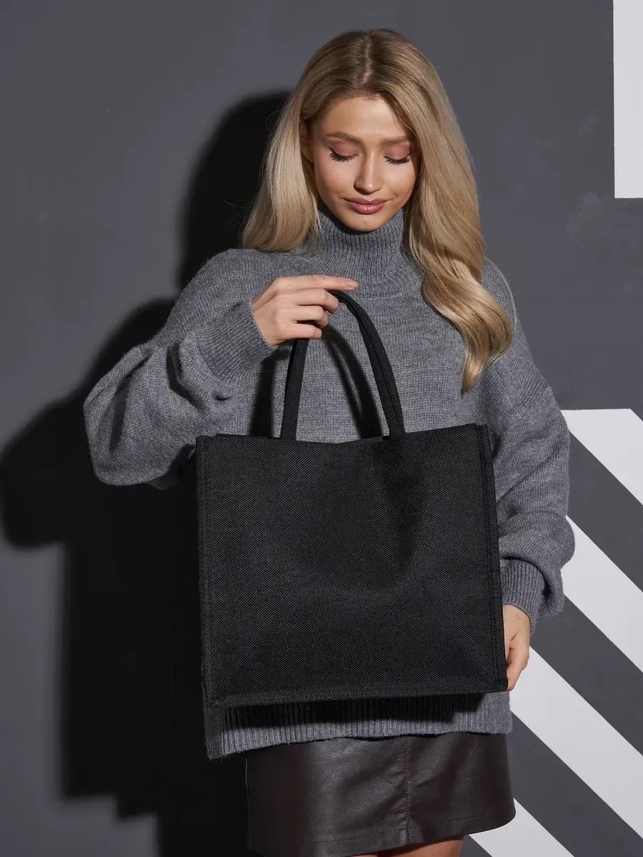 Сумка шоппер Bolso de Senora джут черный