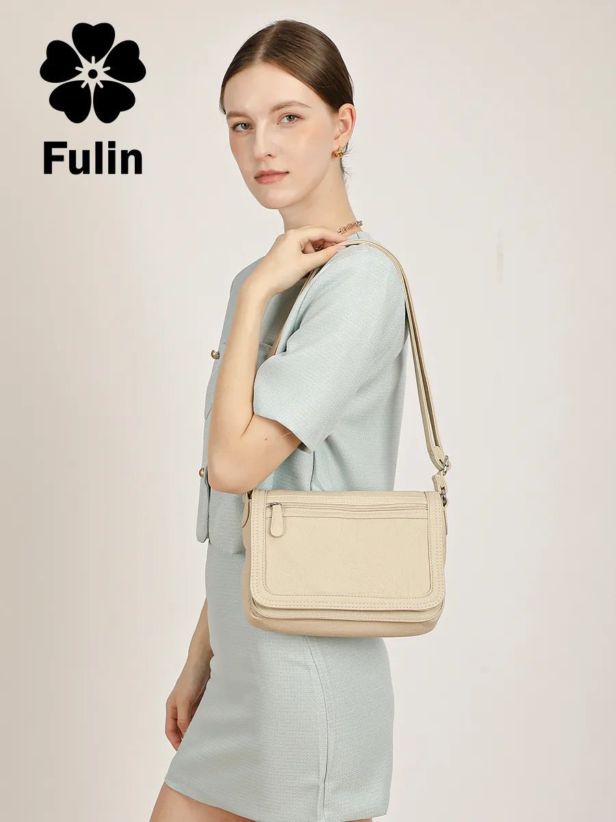 Сумка багет FULIN искусственная кожа бежевый