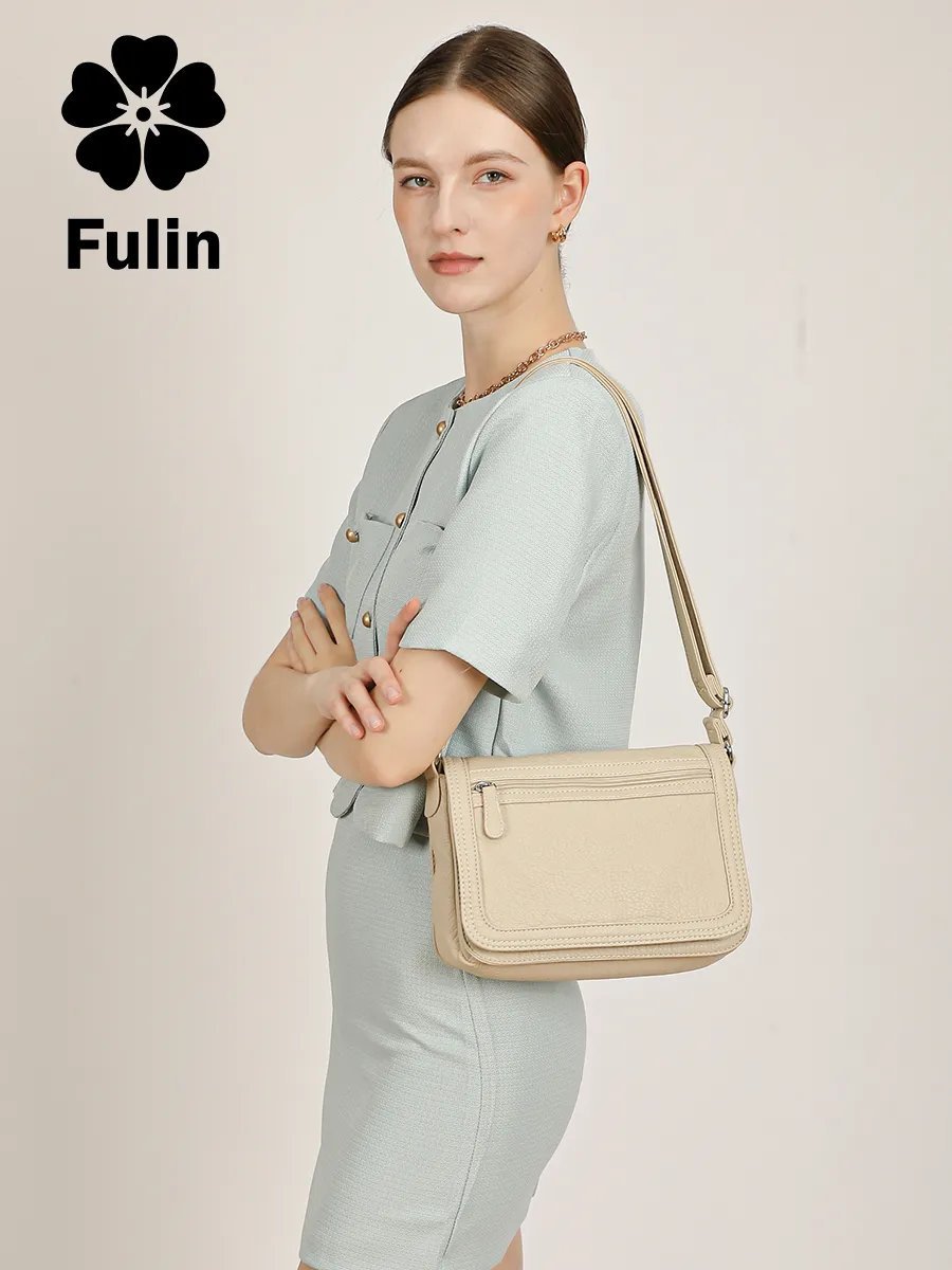 Сумка багет FULIN искусственная кожа бежевый