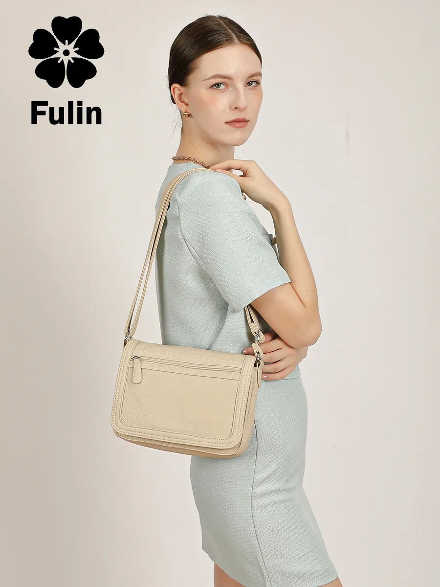 Сумка багет FULIN искусственная кожа бежевый