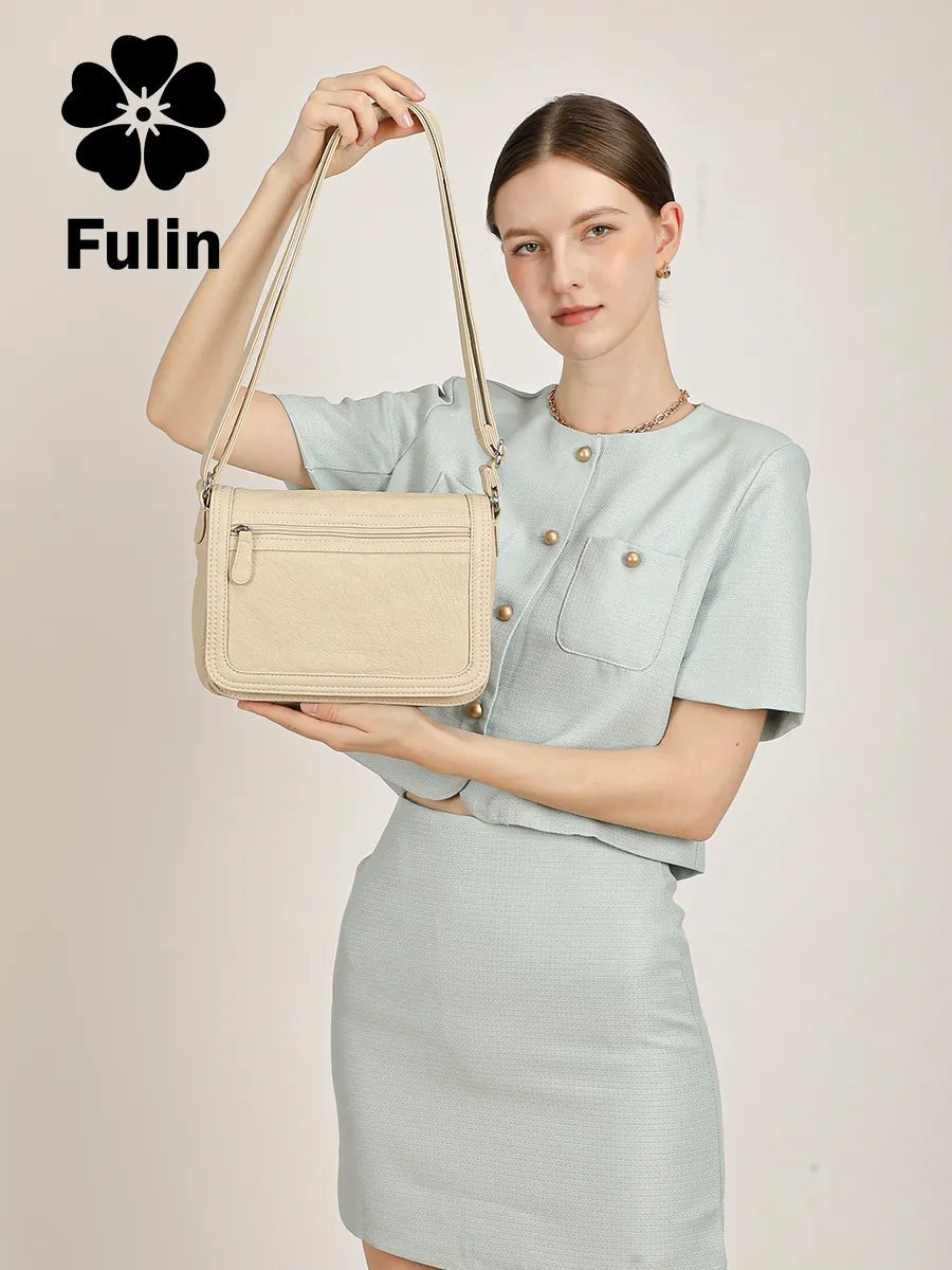 Сумка багет FULIN искусственная кожа бежевый